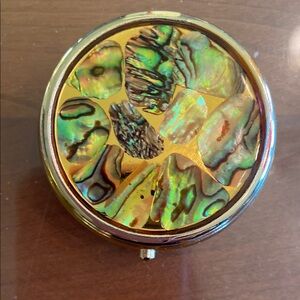 Iridescent Abalone Shell Pill Case. NWOT.